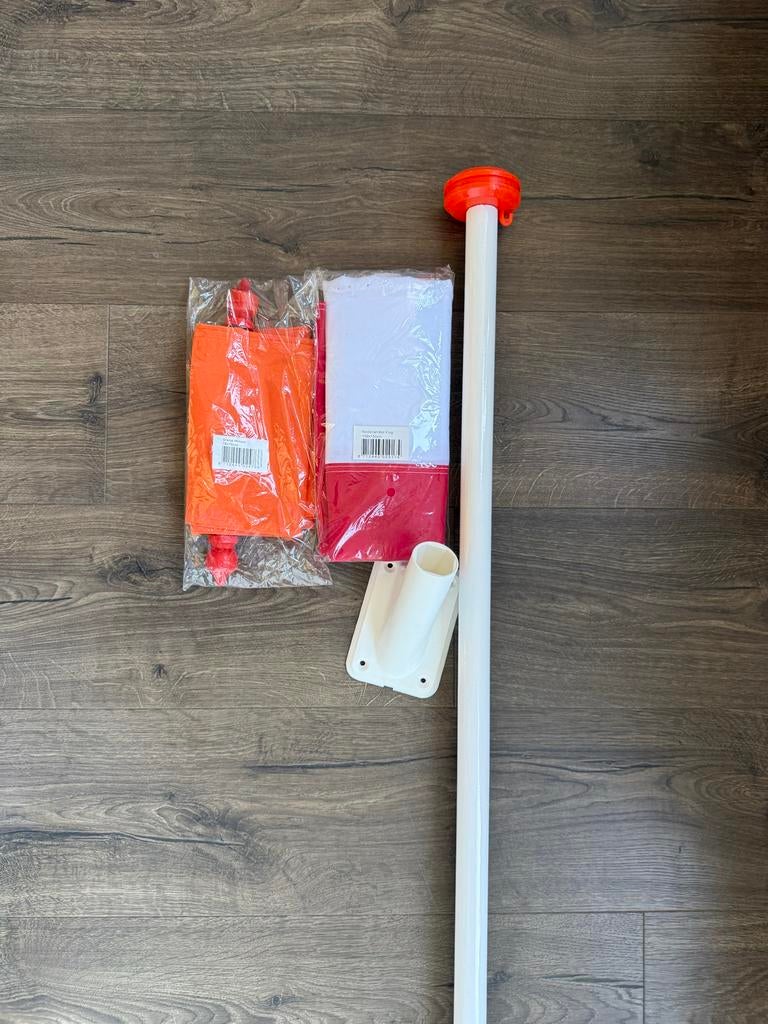 Nieuw! Nederlandse vlag, wimpel, houder en mast., Ophalen, Nieuw