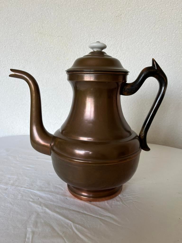 Antieke Oude Koperen Kan Antiek Oud Koper Kannetje Koffiepot, Ophalen of Verzenden, Koper