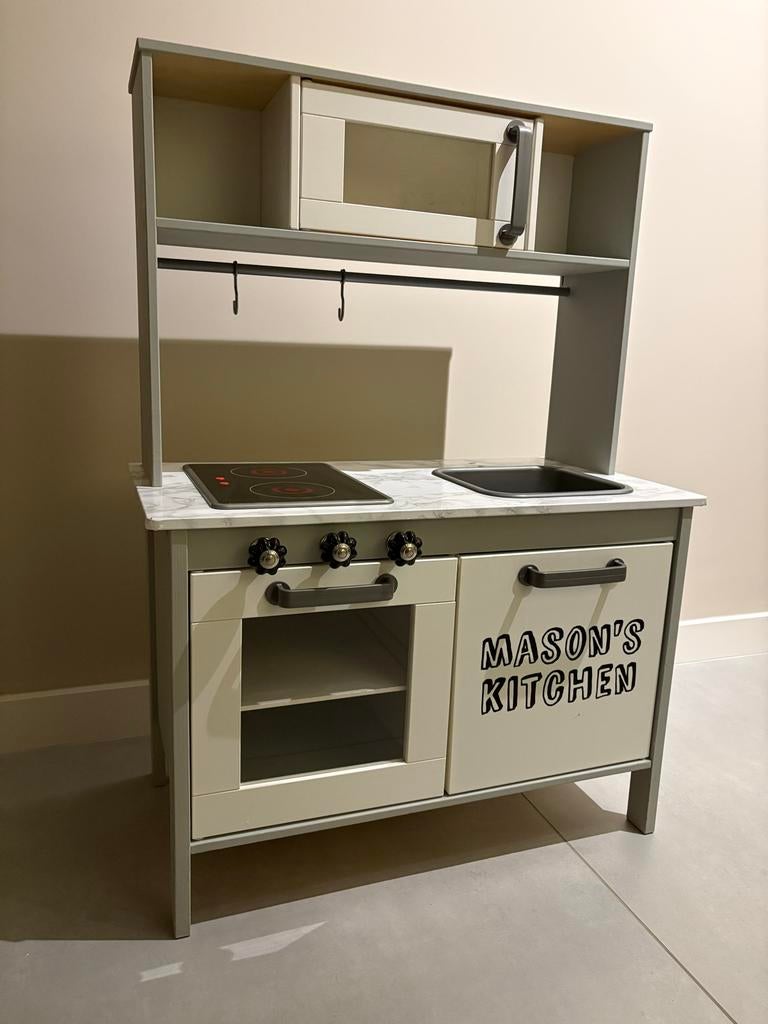 Gepimpte Ikea Duktig speelkeuken - marmer & mintgroen, Kinderen en Baby's, Speelgoed | Speelkeukens, Ophalen, Gebruikt, Hout, Speelkeuken