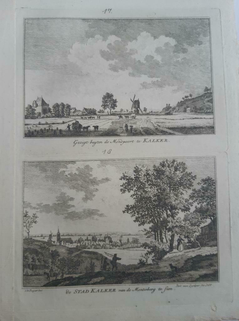 17-18 / Monopoort en stad Kalker de Monterberg Gravure 1792, Ophalen of Verzenden