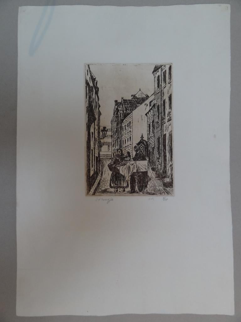 ets Straatje handkar fruit Zuid Limburg, nr 3-15 monogram AO, Verzenden