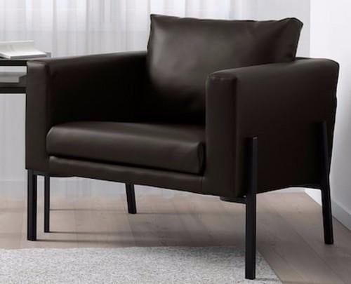 GEZOCHT: bruin leren bekleding koarp ikea, Huis en Inrichting, Fauteuils, Ophalen of Verzenden, Zo goed als nieuw, 75 tot 100 cm
