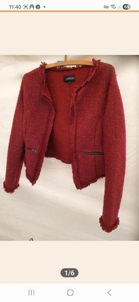 Bordeaux rood vest van JAZLYN/glitter vest, Kleding | Dames, Overige kleuren, JAZLYN, Maat 42/44 (L), Nieuw