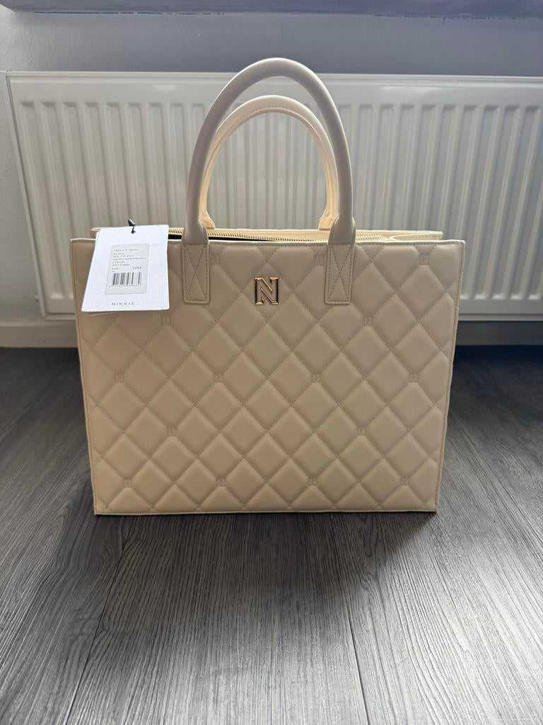 Nikkie handtas beige, NIEUW!, Sieraden, Tassen en Uiterlijk, Tassen | Damestassen, Ophalen of Verzenden, Nieuw, Beige, Handtas