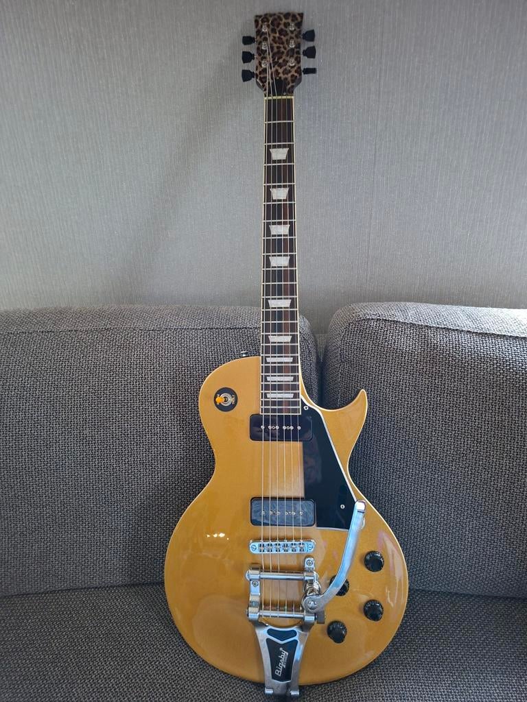 Vintage v100 p90's upgraded goldtop, Ophalen of Verzenden, Solid body, Overige merken