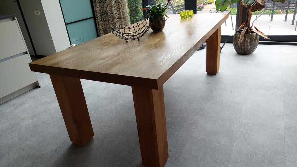 Eiken eettafel 200x100 cm - Onbeschadigd en goed onderhouden, Huis en Inrichting, Tafels | Eettafels, Ophalen, 100 tot 150 cm
