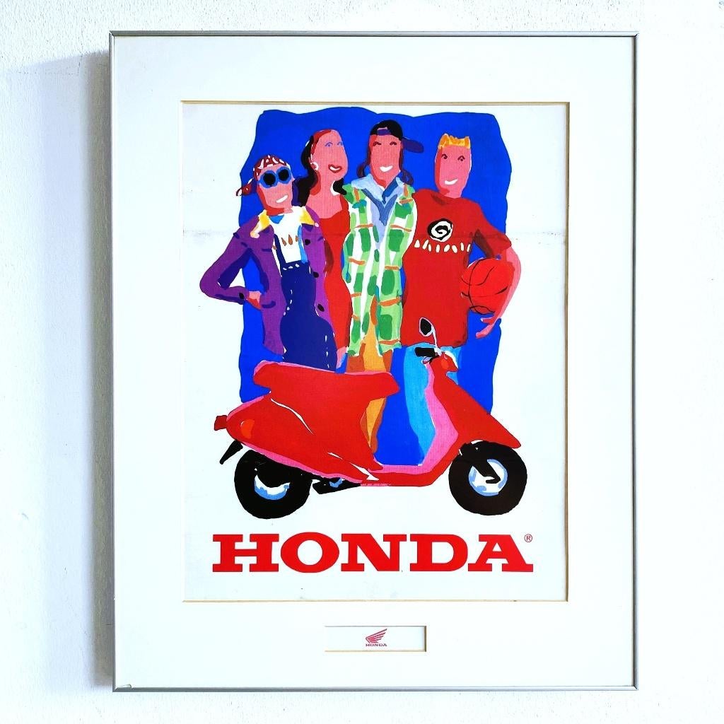 Honda raamsticker ingelijst., Verzamelen, Merken en Reclamevoorwerpen, Reclamebord, Gebruikt, Honda, .