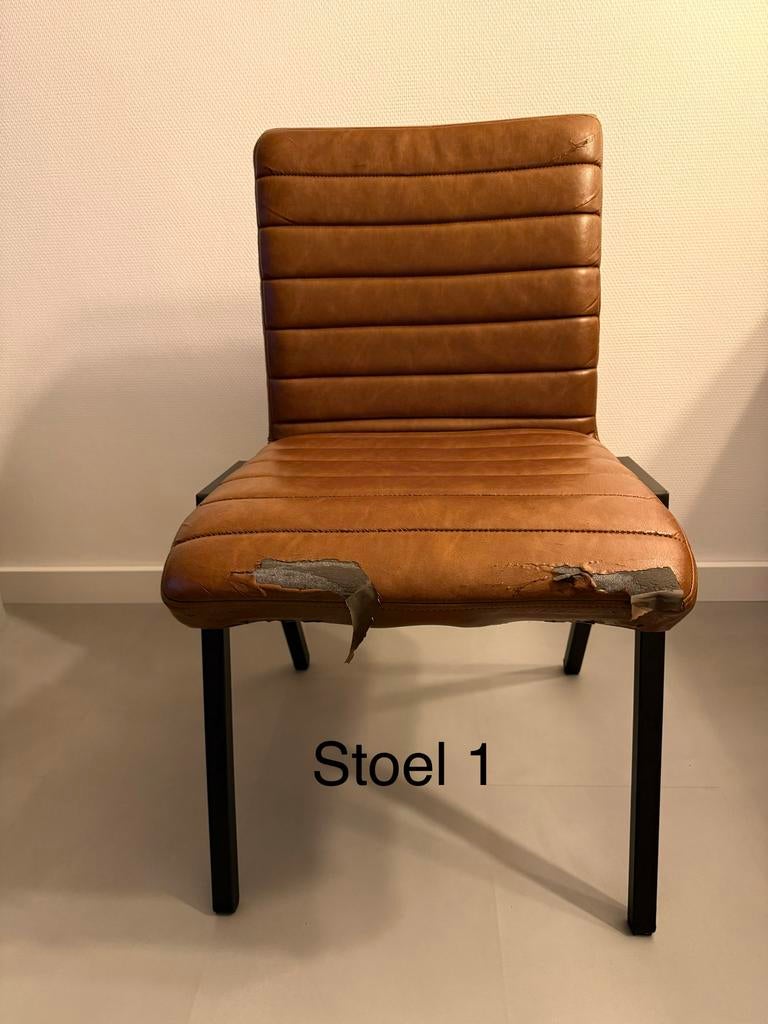 Eetkamerstoel Fabia - Antigo Cognac 4x opknapper, Huis en Inrichting, Stoelen, Ophalen, Gebruikt, Bruin, Leer