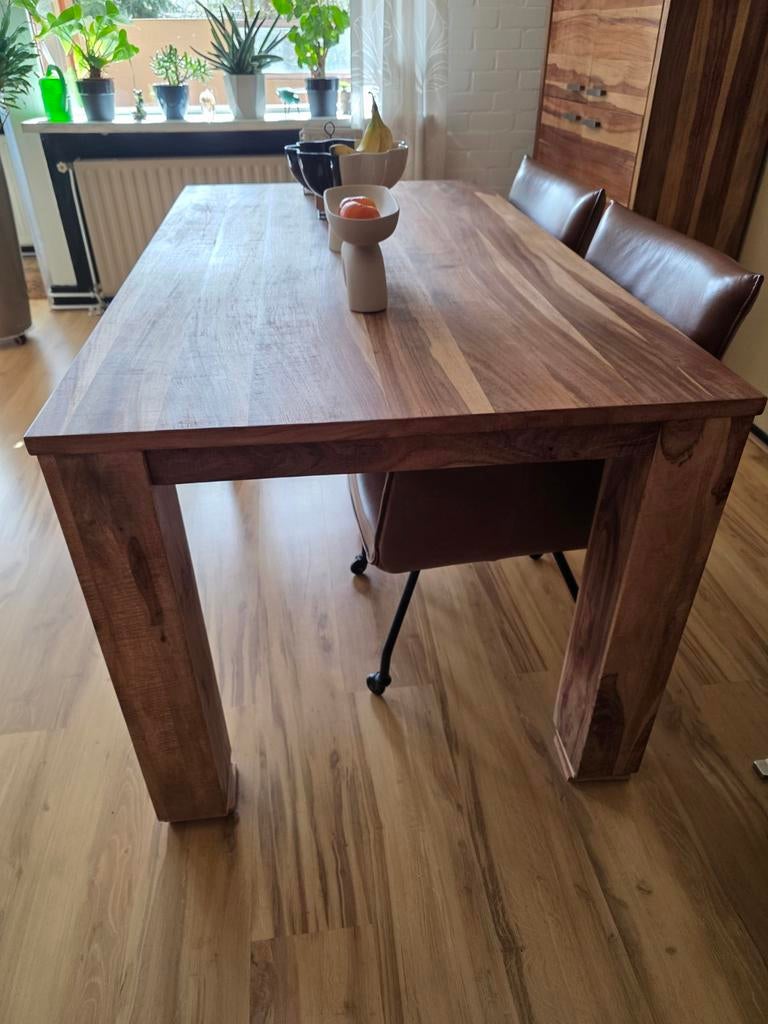 Sheesham houten eettafel, uitschuifbaar, Huis en Inrichting, Tafels | Eettafels, Ophalen of Verzenden