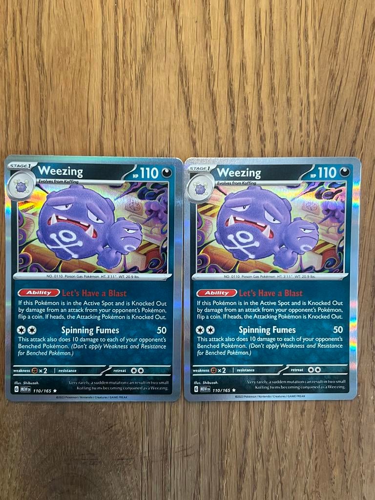 Weezing 110/165 Holo - Pokémon 151 Set (1 beschikbaar), Ophalen of Verzenden, Losse kaart, Foil