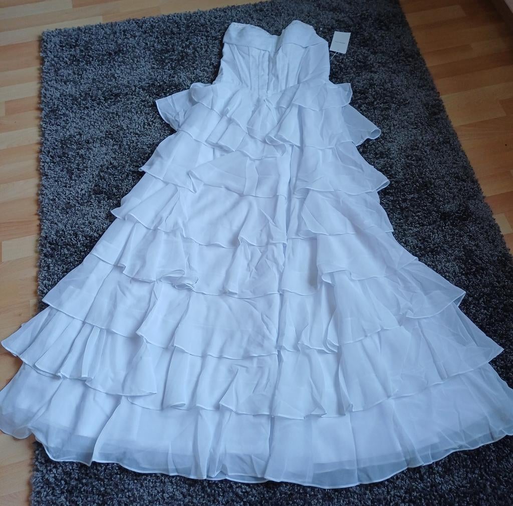 Witte organza galajurk/trouwjurk  van zapaka, Ophalen of Verzenden, Nieuw, Wit, Trouwjurk