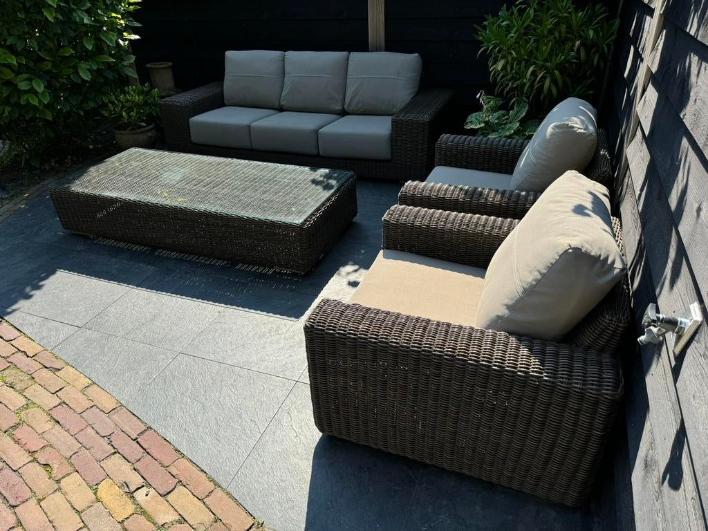 4SO 4 Seasons Outdoor Kingston Loungeset Tuinset, Ophalen, Zo goed als nieuw, Wicker, Bank