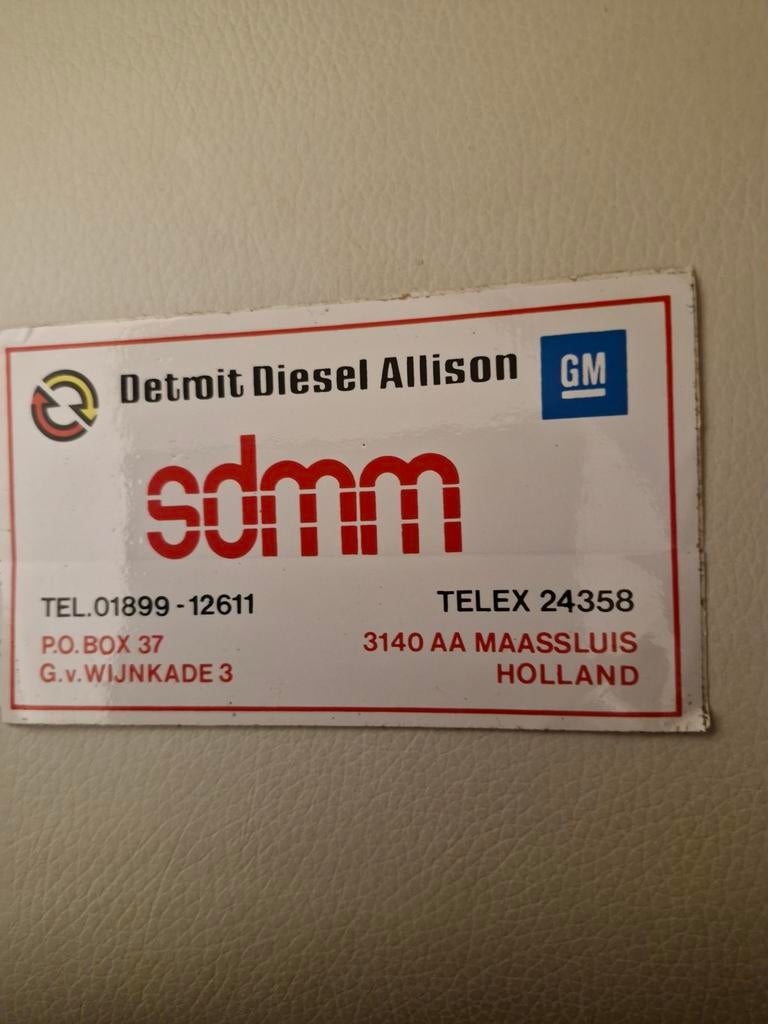 6315 Vintage Detroit Diesel Allison SDMM Sticker/Label, Ophalen of Verzenden