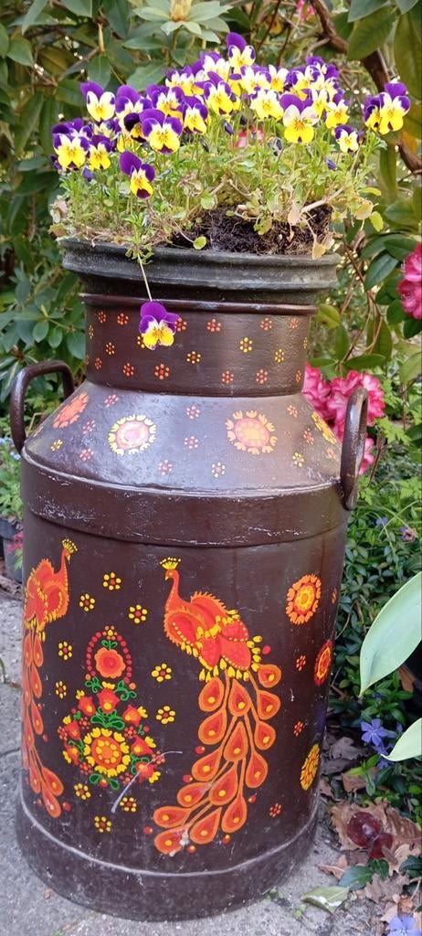 schitterend beschilderde oude grote melkbus uit Oudendijk, Ophalen of Verzenden, Gebruikt, Hout