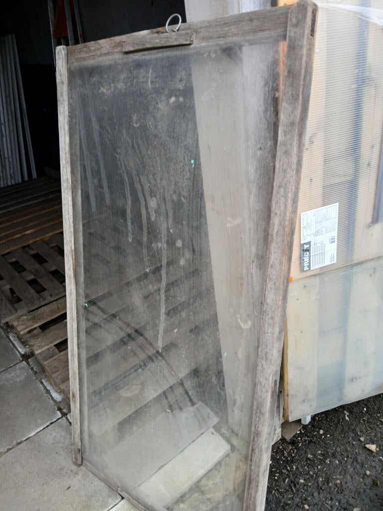 Hardhouten broeiramen eenruiters platglas kweekersglas moest, Ophalen