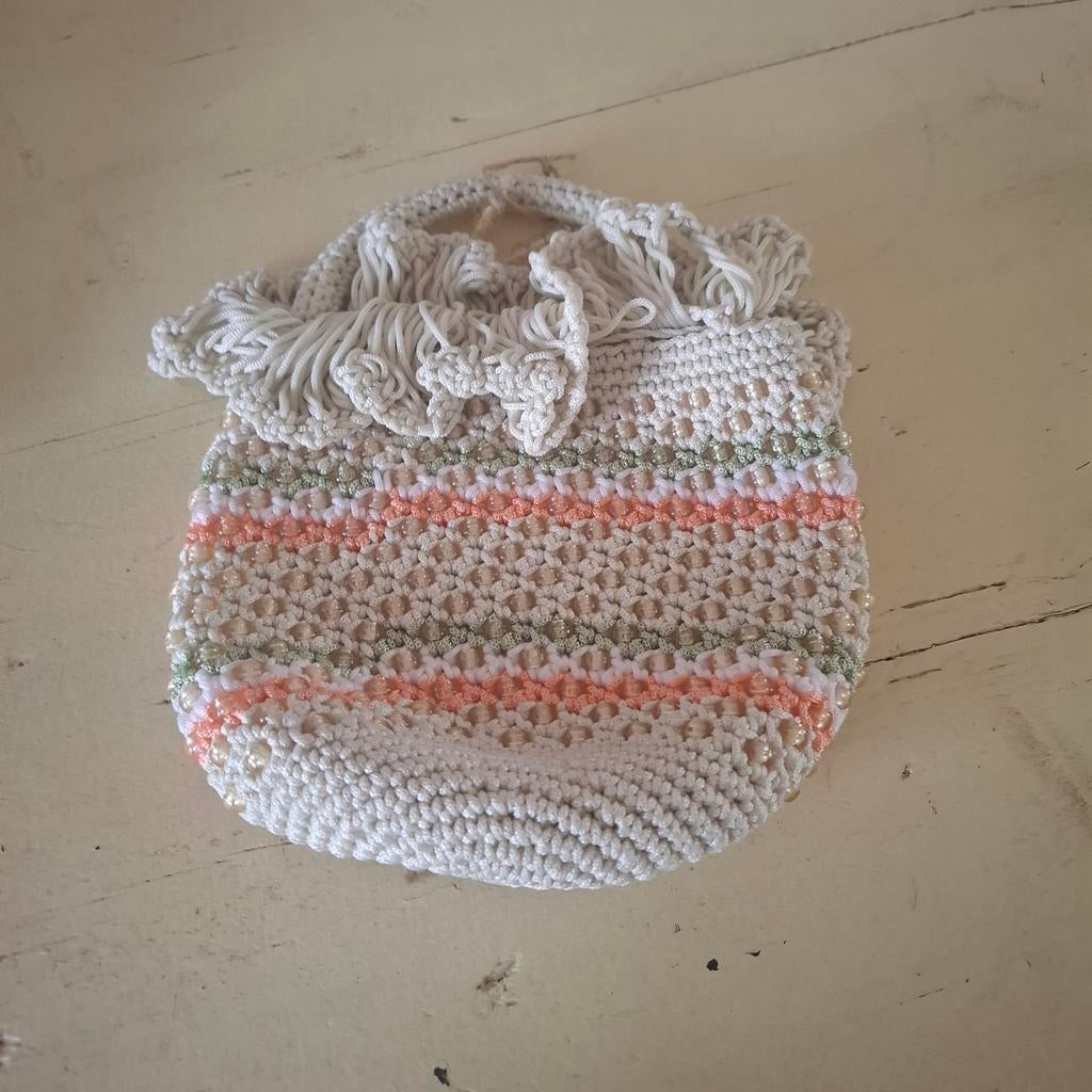 Unieke handgemaakte tas - Gehaakt met liefde, Ophalen of Verzenden, Nieuw, Beige, Handtas