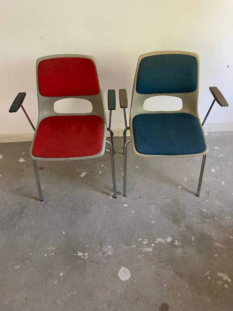 Vintage Jac Vogels Makro stoelen met armleuningen, Ophalen of Verzenden