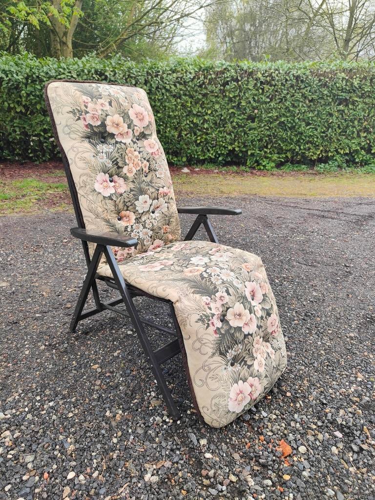 Vintage klapstoel relax loungestoel, Tuin en Terras, Ophalen, Gebruikt, Kunststof, Inklapbaar