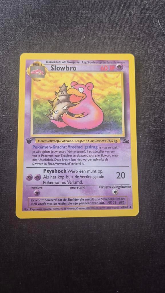 Pokémon Kaart Slowbro (Nederlands) - Fossil Set, Ophalen of Verzenden, Gebruikt, Losse kaart