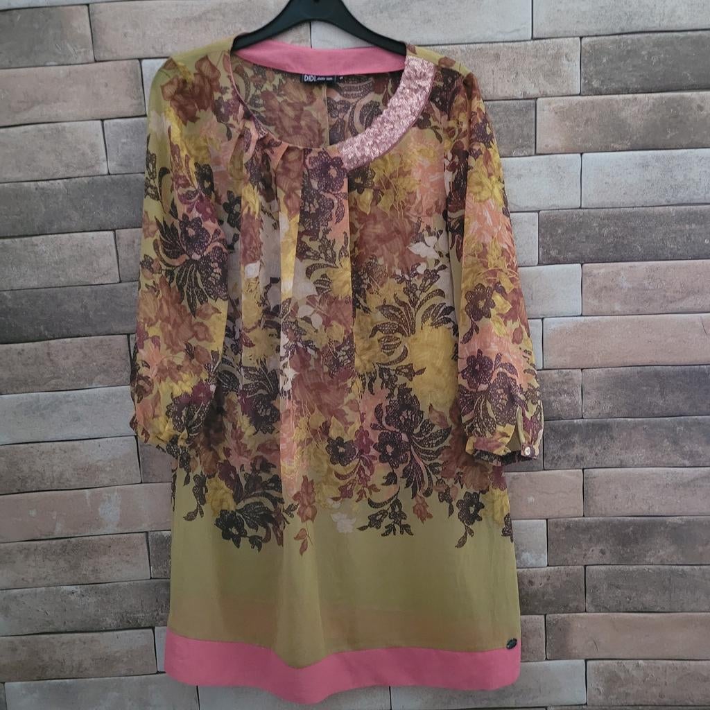 Didi tuniek/ jurkje. Maat S.tinten groen ,rose en bruin., Maat 38/40 (M), Didi, Ophalen of Verzenden, Zo goed als nieuw