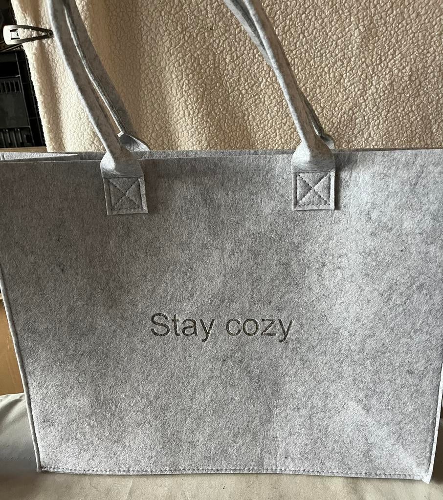 Vilten tas, Ophalen of Verzenden, Zo goed als nieuw, Grijs, Shopper