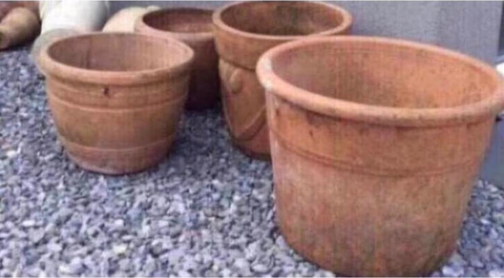 Oud Hollandse terracotta bloempotten diverse maten, Tuin en Terras, Bloempotten, 25 tot 40 cm, Gebruikt, Rond, Ophalen of Verzenden