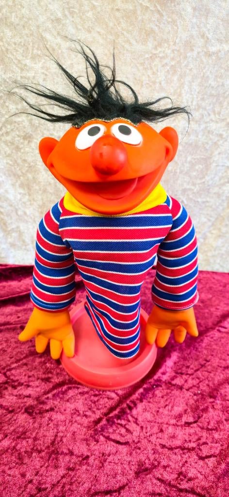 Vintage Ernie handpop van Sesamstraat. 70's., Ophalen of Verzenden, Zo goed als nieuw, Tv, Actiefiguur of Pop