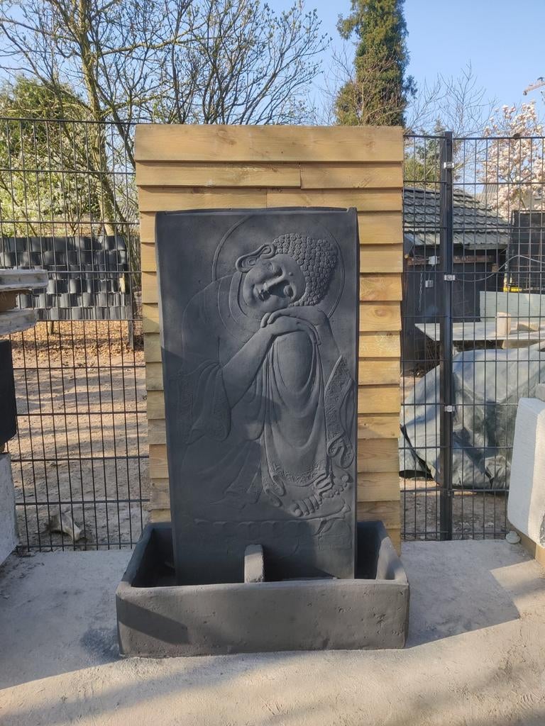 Mooie grote oosterse Buddha fontein water ornament beton, Ophalen of Verzenden, Beton, Fontein