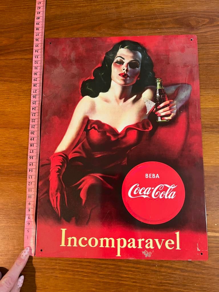 Coca Cola metalen advertentie, Ophalen of Verzenden, Gebruikt, Reclamebord