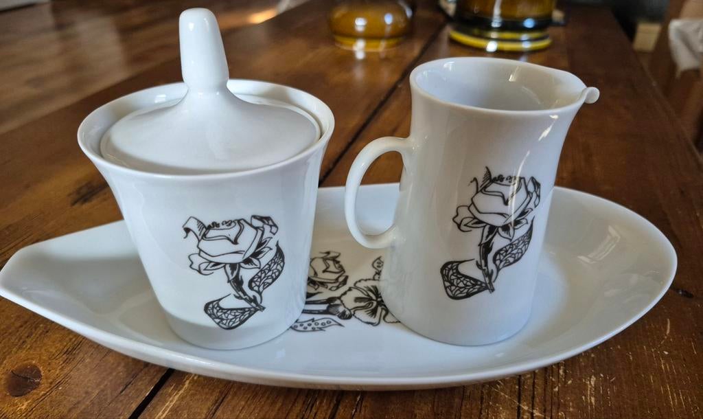 Mosa Maastricht Gracia Roomstel - Suikerpot, Melkkan & Schaa, Ophalen of Verzenden, Zo goed als nieuw, Porselein, Overige stijlen