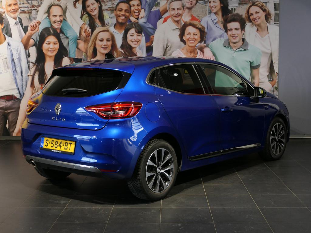 Renault Clio 1.0 TCe 90 Techno - Occasion Lease vanaf €354, Gebruikt, Blauw, Leder en Stof, Origineel Nederlands
