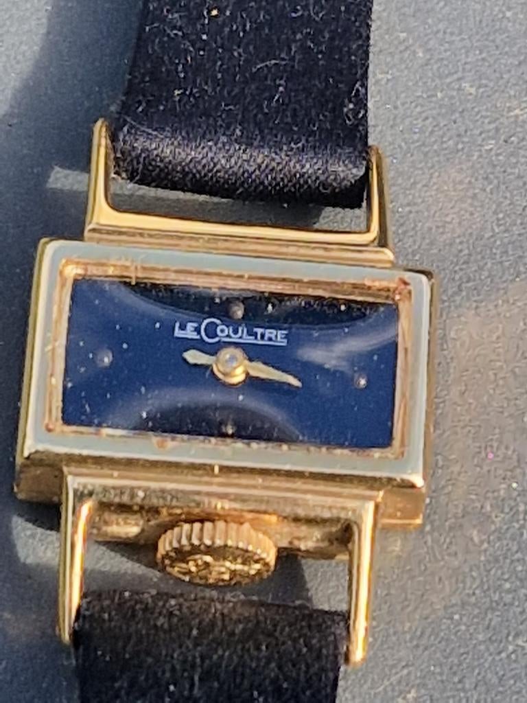 Jaeger Le Coultre  Etrier 14K goud, Ophalen of Verzenden, Goud, Leer, Overige merken