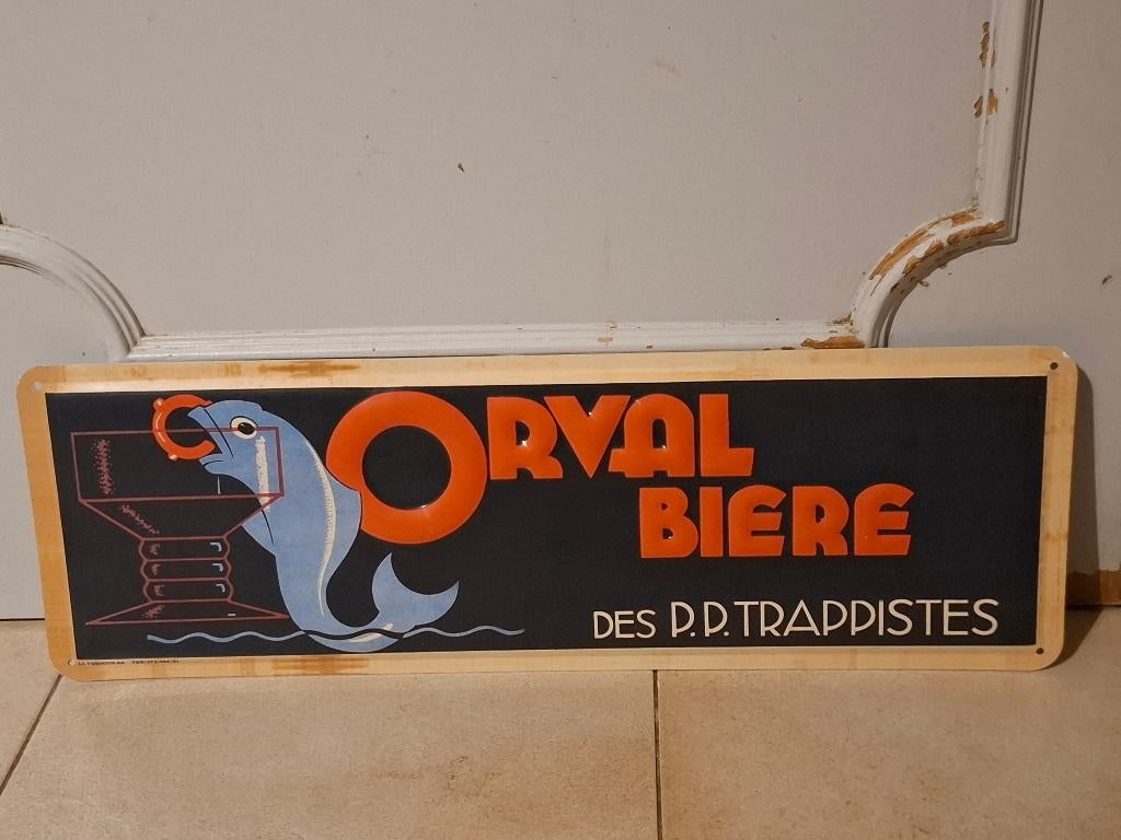Metalen bierplaat Orval, Verzamelen, Biermerken, Nieuw, Reclamebord, Plaat of Schild, Overige merken, Ophalen of Verzenden