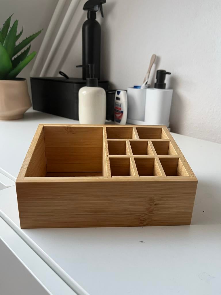 Bamboe organizer met vakjes, Ophalen, Zo goed als nieuw