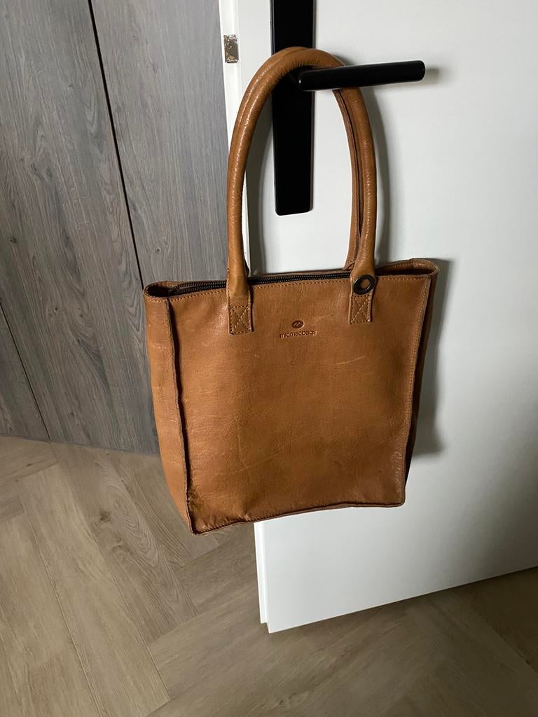Shopper leer van micmacbags kleur cognac, Ophalen of Verzenden, Gebruikt, Bruin, Shopper