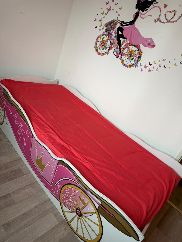Super mooi prinsessenbed voor jouw kleine prinses, Ophalen, 90 cm, Eenpersoons, Wit