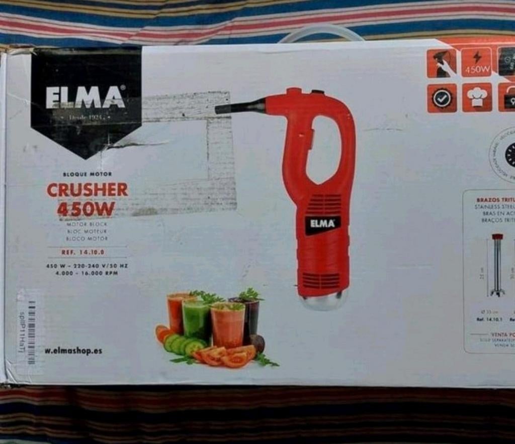 Crusher prof Elma 340watt met 25cm rvs opzetstuk (NIEUW)., Ophalen of Verzenden, Nieuw, Soepmaker