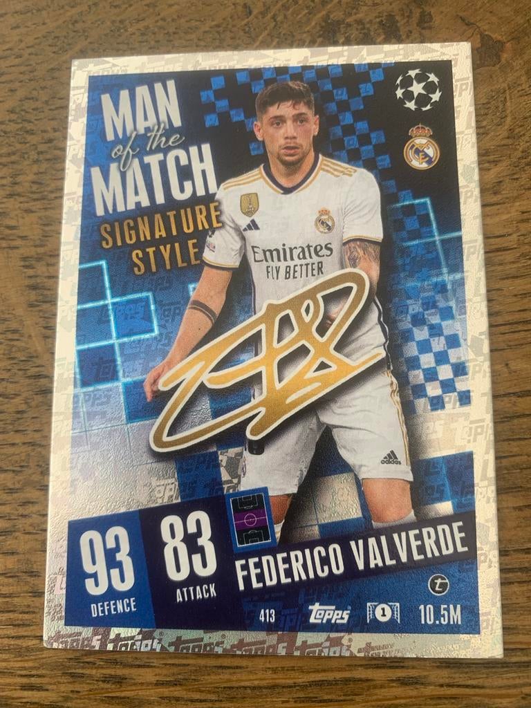 Match Attax kaart Federico Valverde met handtekening, Verzamelen, Sportartikelen en Voetbal, Ophalen of Verzenden, Zo goed als nieuw