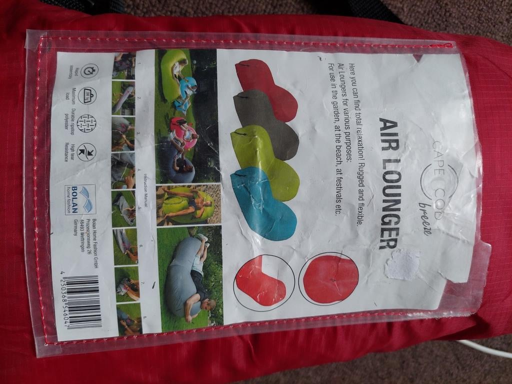 Cape Cod Breeze Air Lounger - Rood, Ophalen of Verzenden, Nieuw, Rood, Zitzak