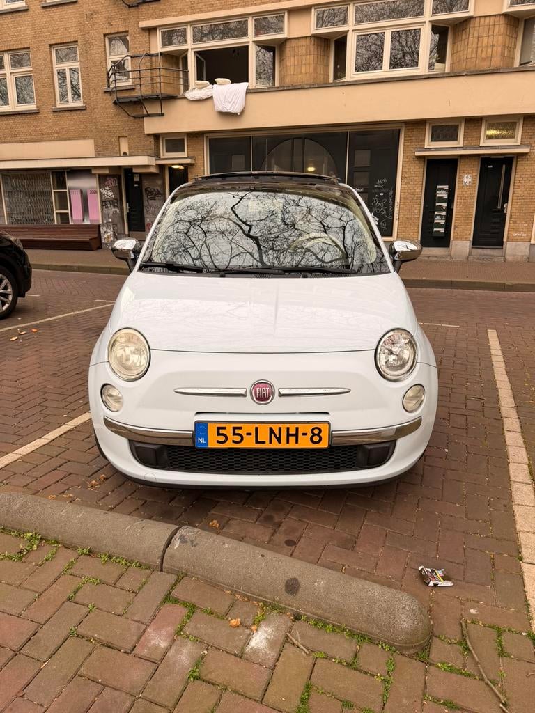 Fiat 500 1.2 Lounge AUTOMAAT 51KW 2010 Blauw PANODAK/AIRCO, Auto's, 1242 cc, 4 cilinders, Origineel Nederlands, Particulier