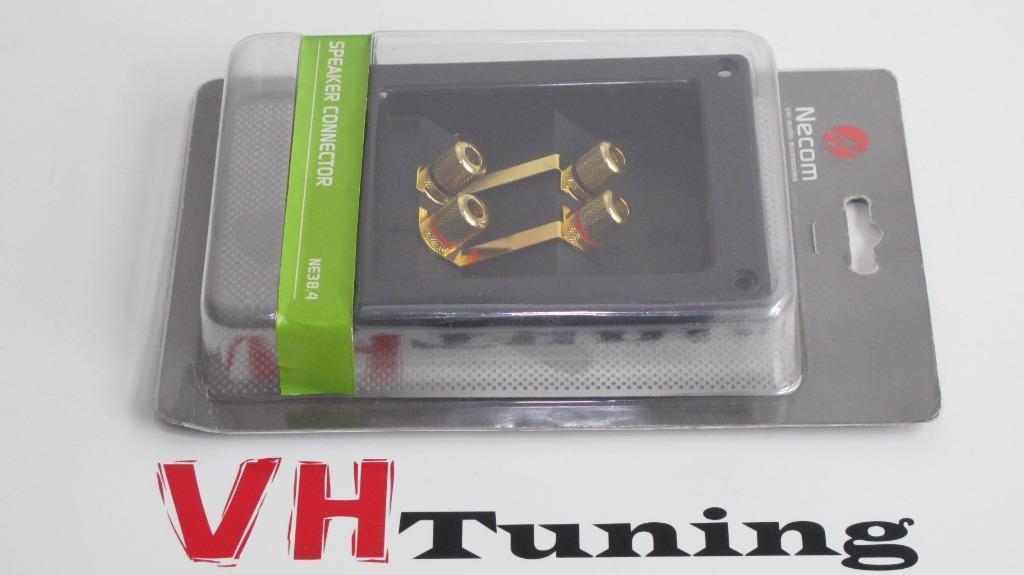 Necom NE38.4 speaker connector verguld speaker aansluitblok, Ophalen of Verzenden, Nieuw