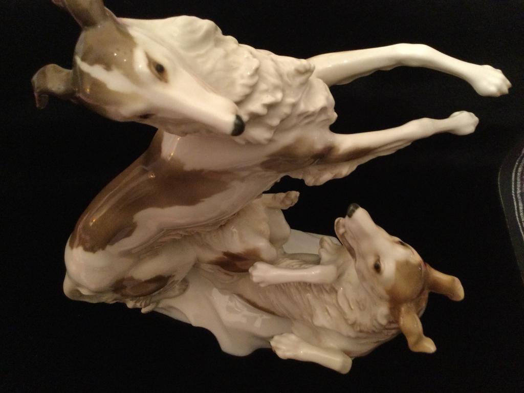 Porselein beeld Borzoi honden Hutschenreuter, Ophalen of Verzenden