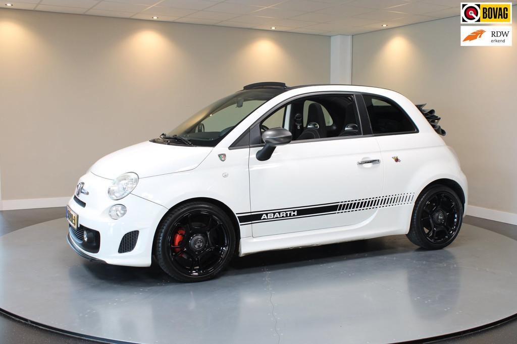 Fiat 500 C 1.4-16V Abarth *Automaat* 160Pk! Distr.riem VV|Ca, Auto's, Euro 5, 4 cilinders, Cabriolet, Wit