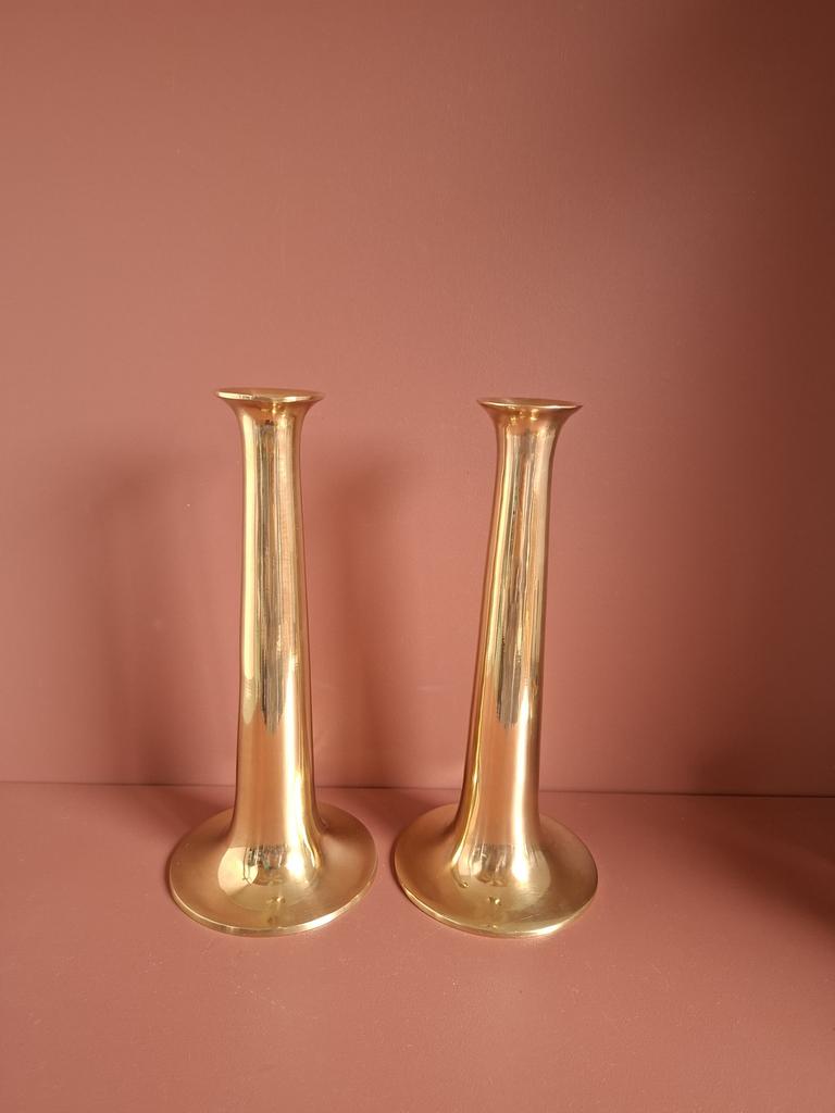 Messing Kandelaars Hans Bølling Denemarken., Ophalen of Verzenden, Zo goed als nieuw, Overige materialen, Minder dan 25 cm