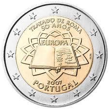 2 Euro Portugal 2007 UNC - Verdrag van Rome (VVR), Verzenden, Portugal, 2 euro, Losse munt