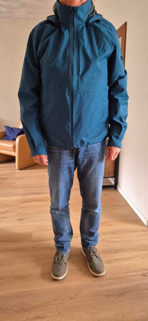 Regenjas heren, maat L, merk Human Nature. Kleur blauw, Ophalen, Zo goed als nieuw, Regenjas