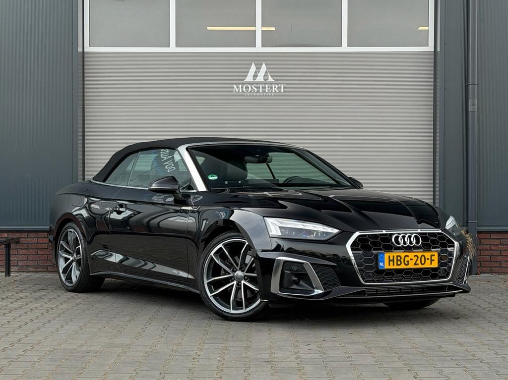 Audi A5 CABRIOLET 40 TFSI/190pk Sport S Line Edition|2020|Au, Gebruikt, 4 stoelen, Zwart, Bedrijf