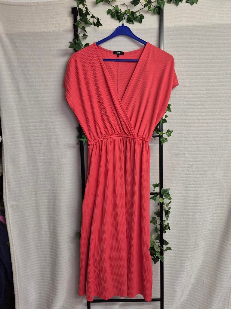 C&A Koraalrode Jurk Maat L, Kleding | Dames, Jurken, Overige kleuren, Maat 42/44 (L), Ophalen of Verzenden, Zo goed als nieuw