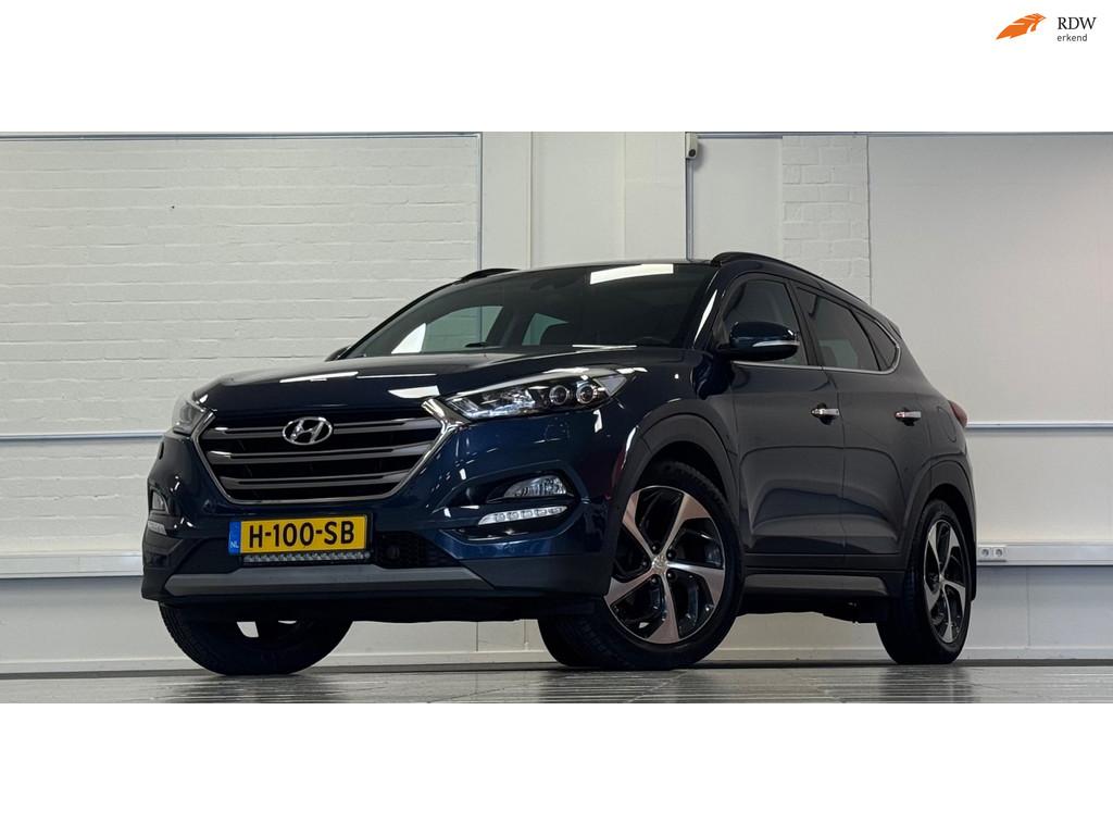 Hyundai Tucson 1.6 T-GDi Premium 4WD Schuif/kanteldak Leer N, 4 cilinders, Blauw, Leder, Vierwielaandrijving