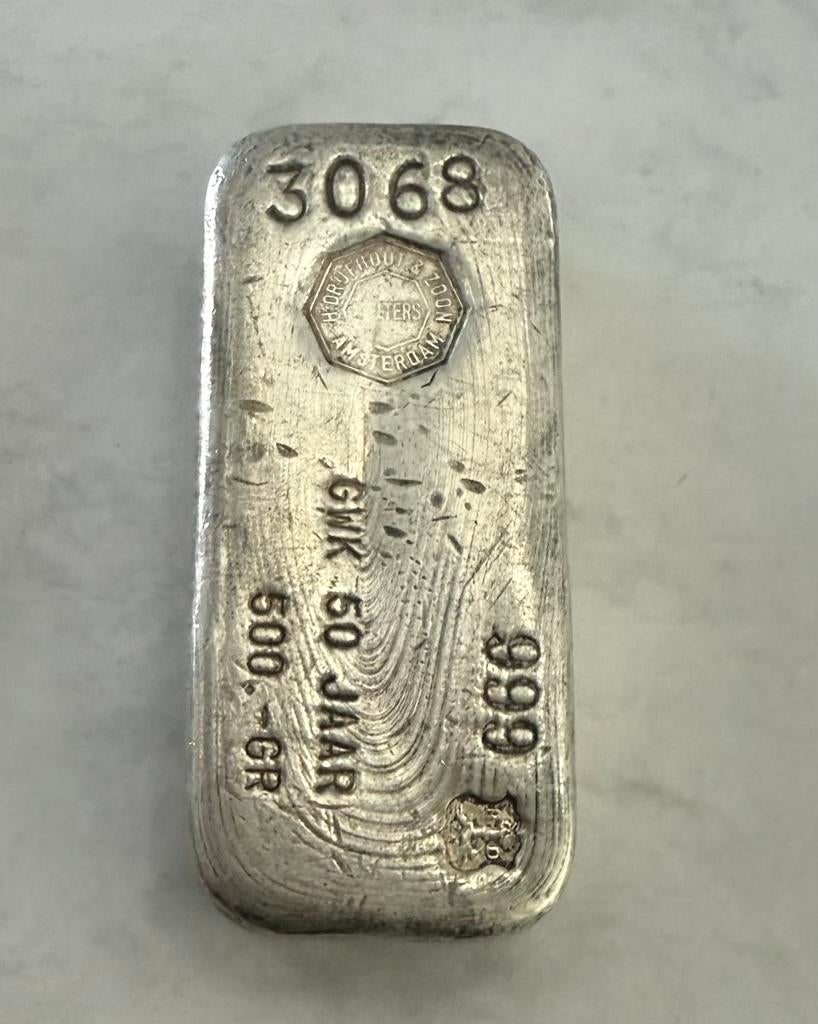 500 gram zilver Drijfhout “GWK 50 jaar” 999 zilver, Postzegels en Munten, Edelmetalen en Baren, Ophalen of Verzenden, Zilver